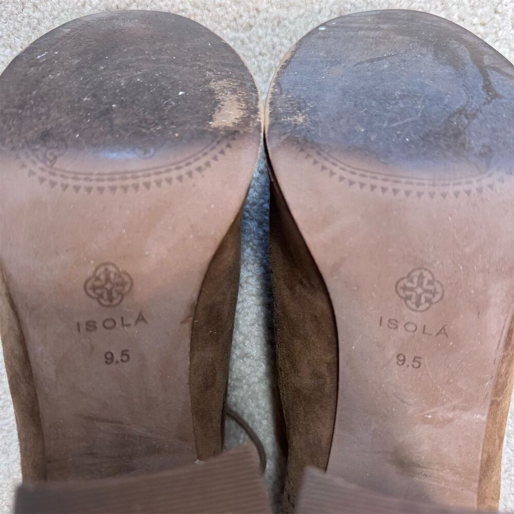 EUC Isola Women's Brown Suede Lace-Up Oxford Heels Size 9.5 - Picture 4 of 5